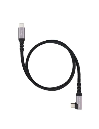 Nanocable 10.01.4700 Cable USB-C acodado 3.2 Gen2 10Gbp 100W/5A, 4K/60Hz, USB-C/M-USB-C/M 50cm Negro