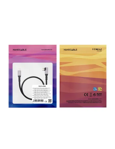 Cable USB-C acodado Nanocable 10.01.4700