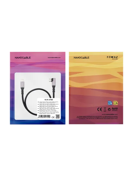 Cable USB-C acodado Nanocable 10.01.4702  2M 100 W