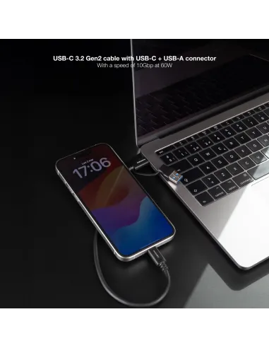Cable Nanocable 10.01.4801 USB-C a USB-A 3.2 Gen 2 1 m