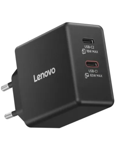 Cargador Lenovo Dual USB?C 65W GaN Negro