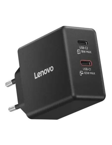 Cargador Lenovo Dual USB?C 65W GaN Negro