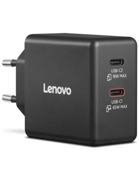 Cargador Lenovo Dual USB?C 65W GaN Negro