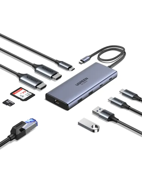 Dock USB-C Ugreen Revodok Pro 10 en 1 para monitores
