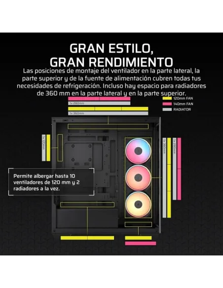 Torre Corsair 3500X LX-R RGB iCUE LINK Negro