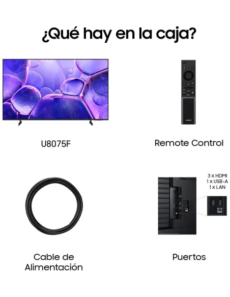 Televisor Samsung U8075F 50" 4K con Tizen y 3 HDMI