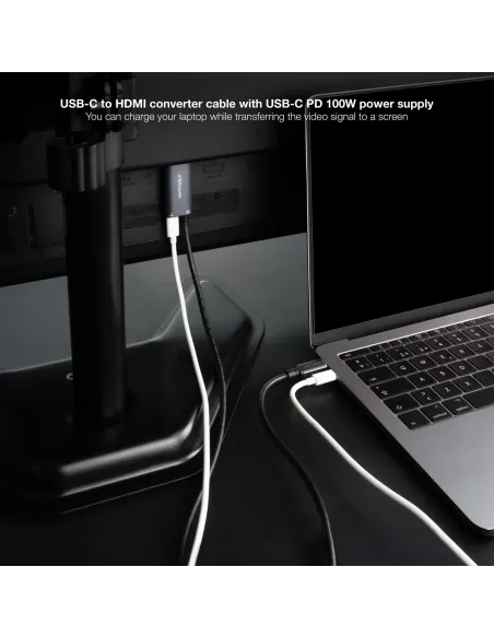 Nanocable 10.15.5182: USB-C a HDMI 2.1 con PD 100W