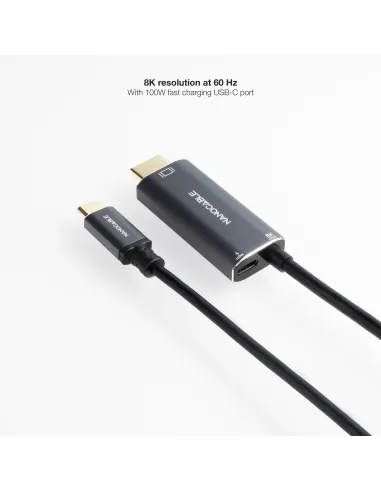 Nanocable 10.15.5182: USB-C a HDMI 2.1 con PD