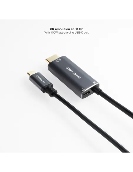 Nanocable 10.15.5182: USB-C a HDMI 2.1 con PD