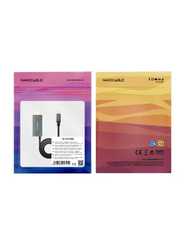 Nanocable 10.15.5182: USB-C a HDMI 2.1 con PD