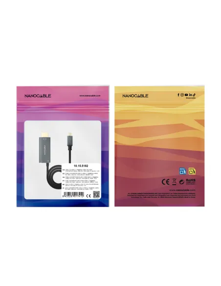 Nanocable 10.15.5182: USB-C a HDMI 2.1 con PD