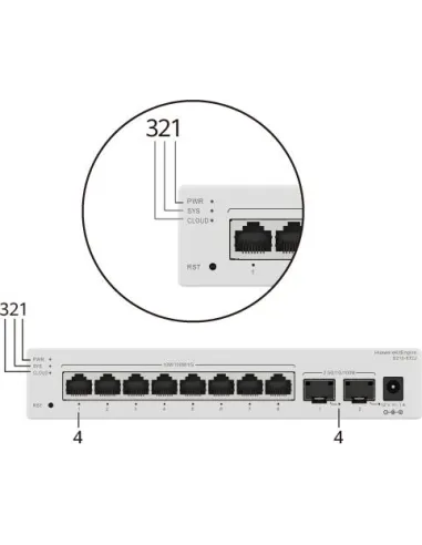 Switch Huawei eKitEngine S210-24T2J: 24GbE + 2×SFP 2,5G L2