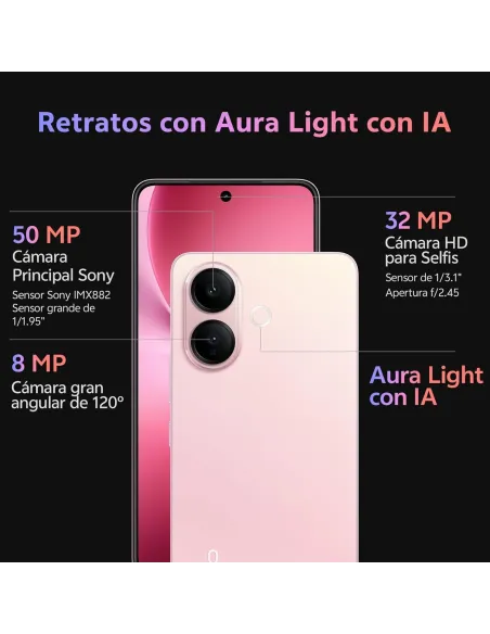 Smartphone Vivo V60 Lite 5G 8GB/256GB Rosa AMOLED 120 Hz