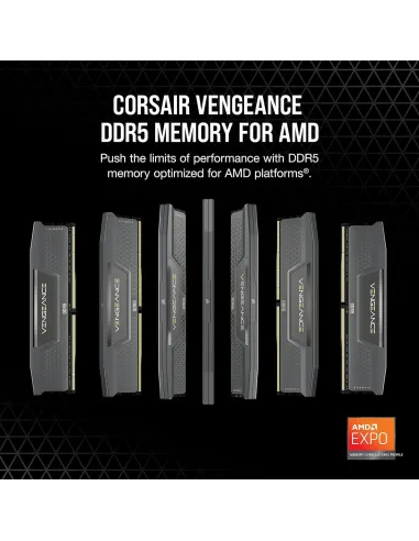 Corsair Vengeance DDR5 6000MHz 32GB (2x16GB) CL36 Memoria Dual AMD EXPO e Intel XMP Gris