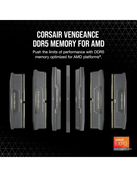 Corsair Vengeance DDR5 6000MHz 32GB (2x16GB) CL36 Memoria Dual AMD EXPO e Intel XMP Gris