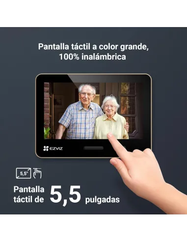 Mirilla digital EZVIZ EP4 Golden 4K con pantalla Táctil