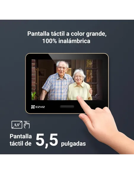 Mirilla digital EZVIZ EP4 Golden 4K con pantalla Táctil