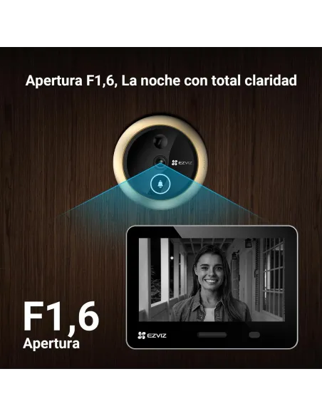 Mirilla digital EZVIZ EP4 Golden 4K con pantalla Táctil
