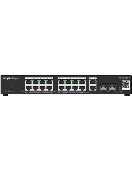 Ruijie Networks RG-ES220GS-P Switch Gestionado L2 con 20 Puertos Gigabit Smart 16 Puertos PoE