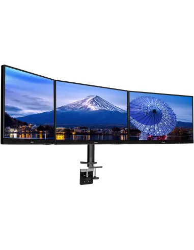 Iiyama Desk Mount para 3 pantallas con Abrazadera, 30 kg, Negro