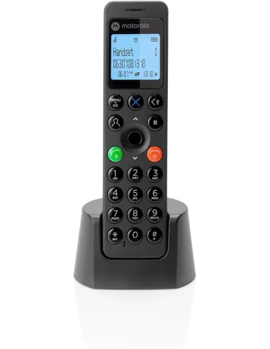 Motorola DOT201 DECT Altavoz 100 contactos Negro terminal con pantalla