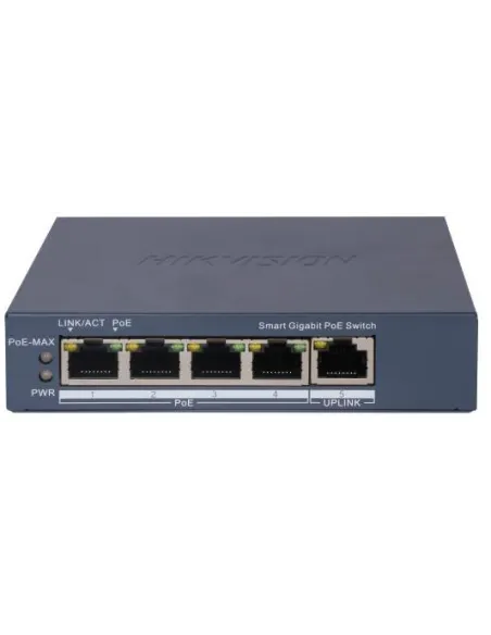 Hikvision DS-3E1505P-EI Switch 4 Puertos Gigabit Smart POE