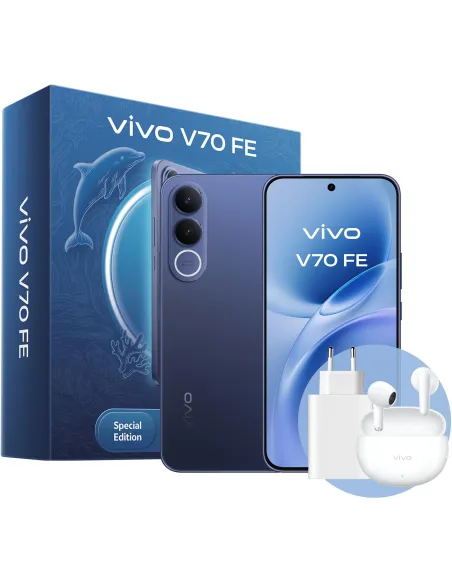 Vivo V70 FE 8GB/512GB Azul y Vivo Buds3 Azules