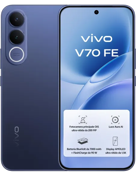 Bundle Vivo V70 FE 5G 8GB/512GB Azul y Vivo Buds3 Azules