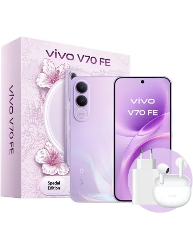 Vivo V70 FE 5G 8GB/512GB Púrpura y Vivo Buds3 Púrpuras