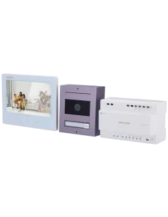 Hikvision DS-KIS704EY/Aluminum Kit de Videoportero Tecnología 2 Hilos HD con Wi-Fi-NTEINT0057
