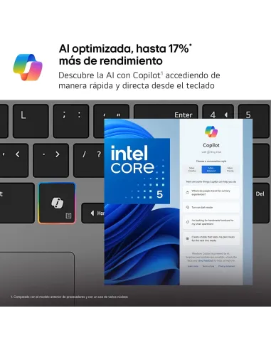 Portátil LG Gram Book 15U50T-G.AA56B con Intel Core i5-1334U