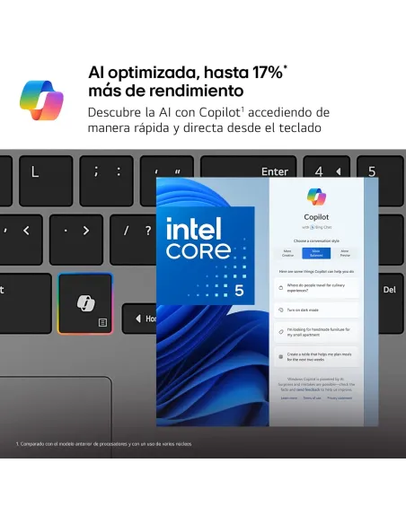 Portátil LG Gram Book 15U50T-G.AA56B con Intel Core i5-1334U
