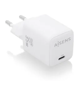 AISENS ASCH-35W1P016-W Cargador GaN 35W, 1xUSB-C PD3.0 QC4.0, Blanco-ADAP59144