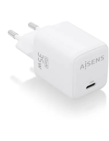 AISENS ASCH-35W1P016-W Cargador GaN 35W, 1xUSB-C PD3.0 QC4.0, Blanco