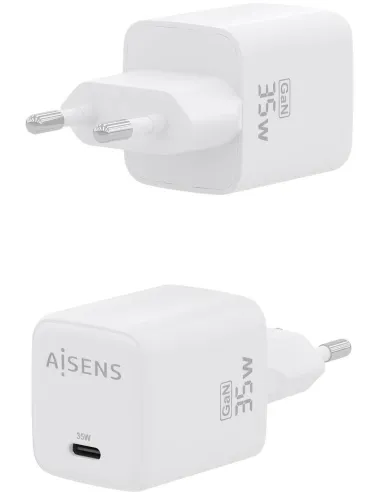 Cargador USB-C GaN 35 W AISENS ASCH-35W1P016-W PD 3.0 y PPS