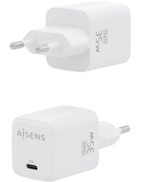 Cargador USB-C GaN 35 W AISENS ASCH-35W1P016-W PD 3.0 y PPS