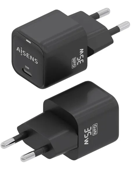 Cargador USB-C GaN 35 W AISENS ASCH-35W1P023-BK PD 3.0 y PPS