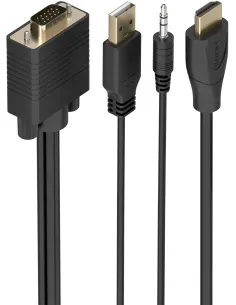AISENS A115-1007 Cable Conversor SVGA + Audio a HDMI 1 M Negro-APTAPC1255