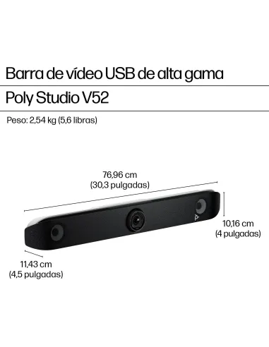 HP Poly Studio V52 A09D4AA : videobar 4K para salas medianas