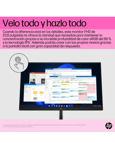 Monitor táctil HP E24T G5 6N6E6AA 23,8" FHD IPS 75 Hz
