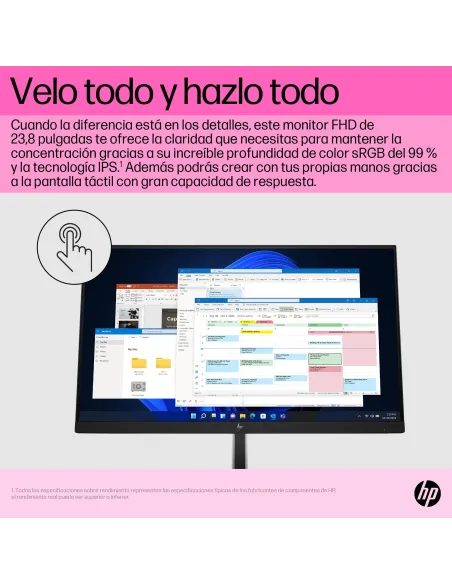 Monitor táctil HP E24T G5 6N6E6AA 23,8" FHD IPS 75 Hz