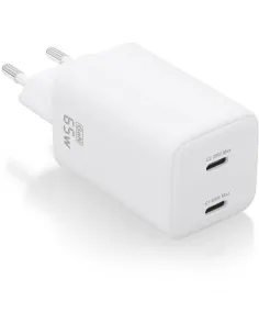 Aisens ASCH-65W2P039-W Cargador GaN 65W 2xUSB-C PD3.0 QC4.0 Blanco-ADAP59919