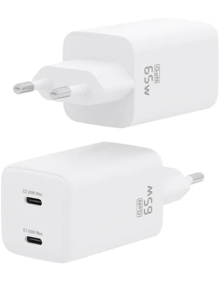 Cargador GaN 65W 2xUSB-C AISENS ASCH-65W2P039-W