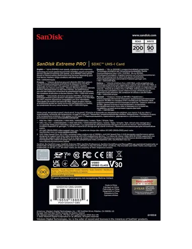 SanDisk Extreme PRO microSDXC UHS-I 128GB V30 A2 para 4K