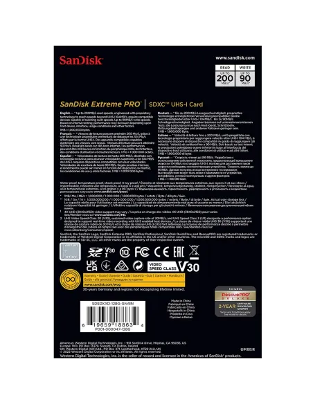 SanDisk Extreme PRO microSDXC UHS-I 128GB V30 A2 para 4K