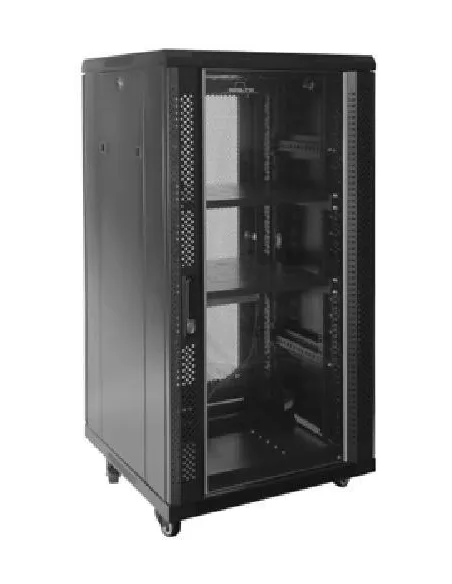 Monolyth SH6622 Armario Rack de Suelo 19" 22U 600 × 600 (Sin Accesorios , Puerta de Cristal)