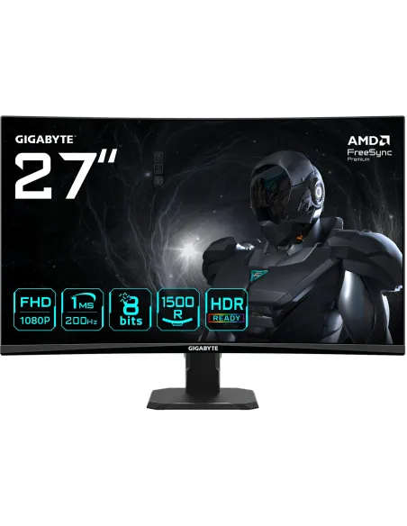 GIGABYTE GS27FCA EK 27" FHD VA 200Hz 1ms HDR AMD FreeSync Premium Curvo