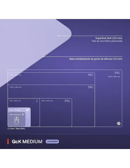 Alfombrilla Gaming SteelSeries QcK M Lavanda