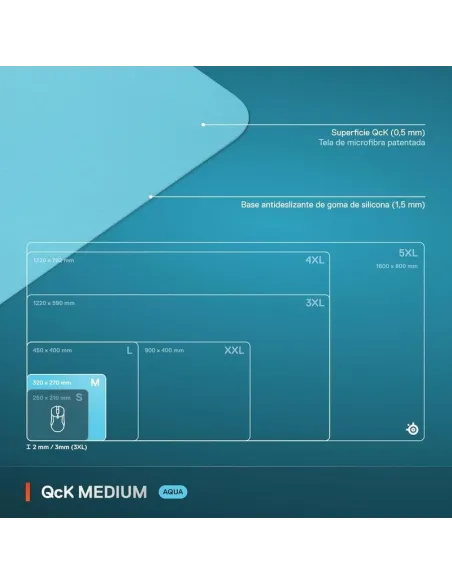 SeelSeries QcK Medium Aqua: control estable en mesa