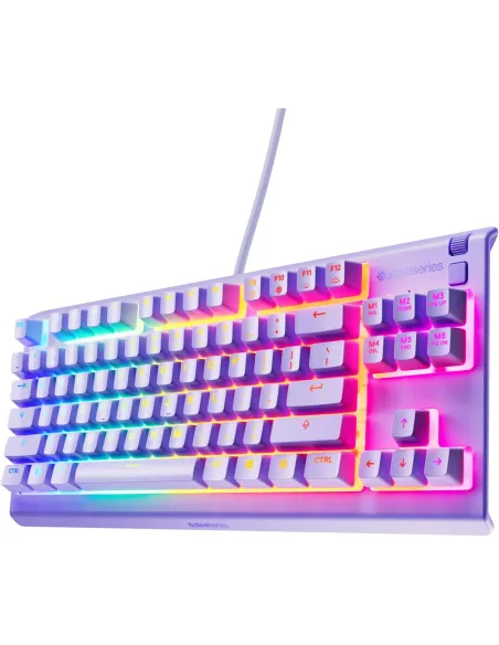 SteelSeries Apex 3 TKL lavanda (US) Teclado Gaming con Iluminación RGB de 8 Zonas